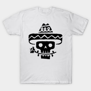 Just a Black Skull in Sombrero T-Shirt